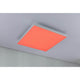 LED Panel Velora Rainbow RGBW Dynamisch 45x45cm in rot leuchtend, an der Decke montiert, für spektakuläre Lichteffekte.