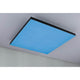 LED Panel Velora Rainbow RGBW Dynamisch Schwarz in blauem Licht, ideal für spektakuläre Lichteffekte im Wohnraum.