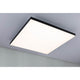LED Panel Velora Rainbow RGBW Dynamisch Schwarz an der Decke installiert, strahlt warmweißes bis tageslichtweißes Licht aus.