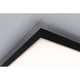 Detailansicht von LED Panel Velora Rainbow RGBW Dynamisch Schwarz mit schwarzem Rahmen und modernem Design.