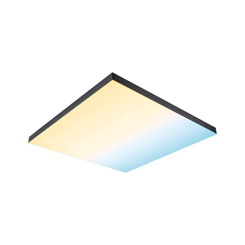 LED Panel Velora Rainbow RGBW Dynamisch Schwarz in Schwarz mit Farbverlauf von warmweiß bis tageslichtweiß.