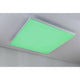 Velora LED Rainbow Panel RGBW Dynamisch Weiß 59x59cm in grünem Licht im Wohnraum montiert.