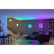 Moderne Wohnraumgestaltung mit Velora LED Rainbow Panel RGBW Dynamisch Weiß 59x59cm und spektakulären Lichtakzenten.