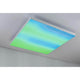 Velora LED Rainbow Panel RGBW Dynamisch Weiß 59x59cm in grünen und blauen Farbvariationen an Decke