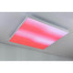 Velora LED Rainbow Panel RGBW Dynamisch Weiß 59x59cm in roter Beleuchtung an der Decke, spektakuläre Lichteffekte.
