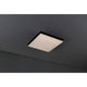 LED Panel Velora Rainbow RGBW Dynamisch 29x29cm an Decke installiert, moderne Raumbeleuchtung in schwarz.