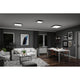 LED Panel Velora Rainbow RGBW Dynamisch 29x29cm in modernem Wohnzimmer mit dynamischen Lichteffekten und stilvollem Design.