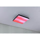 LED Panel Velora Rainbow RGBW Dynamisch 29x29cm mit Farbwechsel auf einem weißen Deckenhimmel.