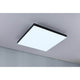 LED Panel Velora Rainbow RGBW Dynamisch Quadratisch Schwarz montiert an der Decke, bietet modernes, dynamisches Licht.