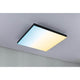 LED Panel Velora Rainbow RGBW Dynamisch Quadratisch Schwarz an Decke mit Farbwechsel-Effekt.