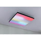 LED Panel Velora Rainbow RGBW Dynamisch Quadratisch Schwarz über Kopf montiert mit spektakulären Farbwechsel-Effekten.