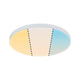 LED Aufbaupanel Velora Dim-to Warm CCT in runder Form mit drei Farbtemperaturen.