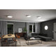 LED Aufbaupanel Velora Dim-to Warm CCT in modernem Wohnraum mit Decken- und Wandmontage.