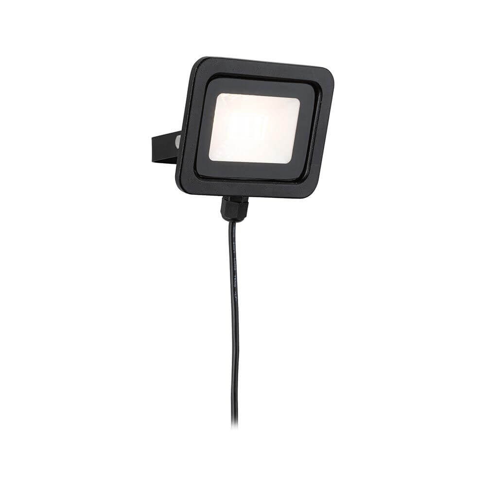 Park + Light LED Außen-Wandstrahler Bimea IP65 Schwarz an einer Wand montiert, für Außenbeleuchtung.