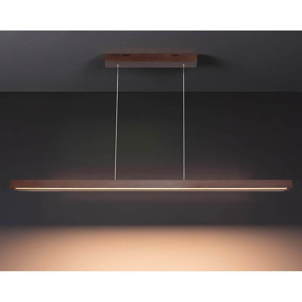 LED Pendellampe Smal 100cm Touch-Dimmer 1330lm Nuss in modernem Design und warmem Licht.