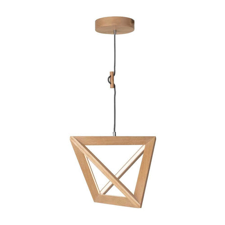 LED Trigonon pendant lamp 2500lm oiled oak in a modern design with a wood-colored finish.