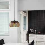 LED Pendelleuchte Atto 5000 aus Holz Ø 34cm