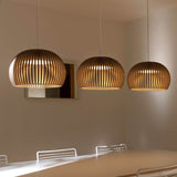 LED Pendelleuchte Atto 5000 aus Holz Ø 34cm