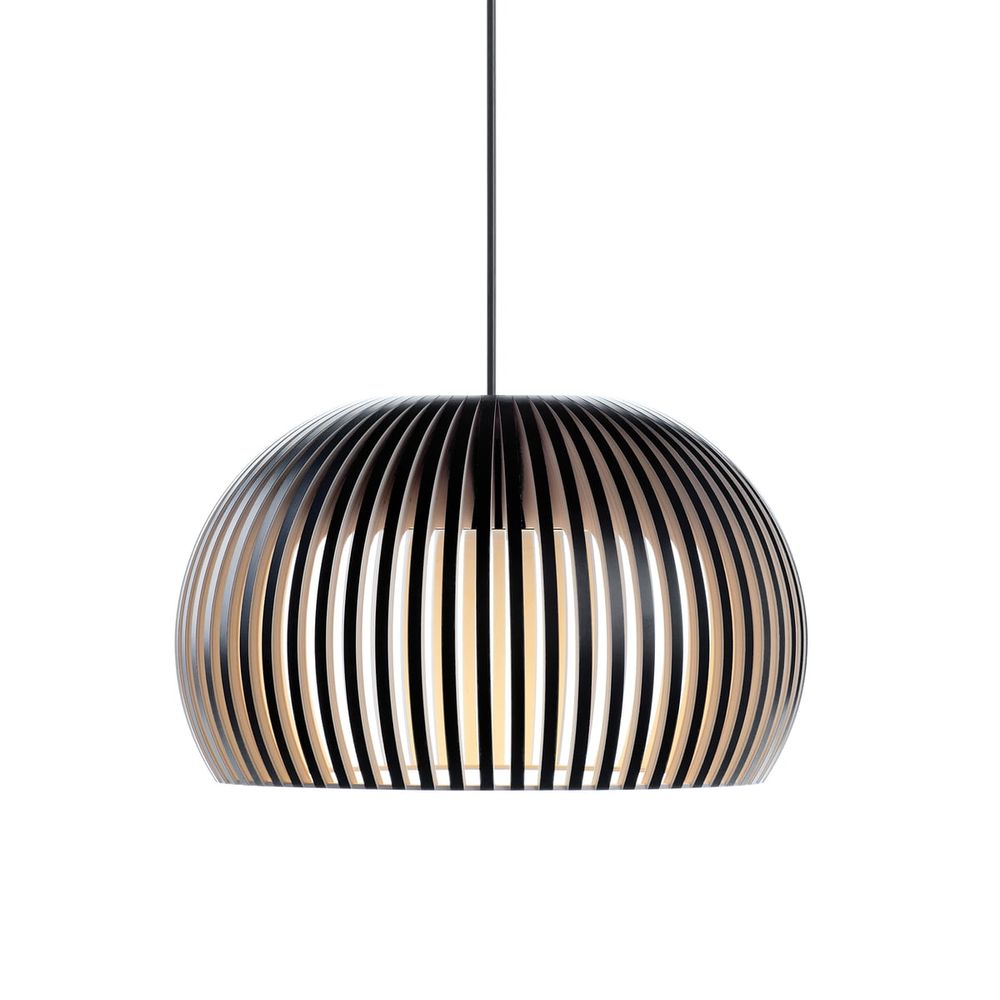LED Pendelleuchte Atto 5000 aus Holz, Ø 34 cm, mit stilvollem Lamellendesign, ideal für Ess- und Wohnzimmer, blendfreies Licht.