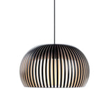 LED Pendelleuchte Atto 5000 aus Holz, Ø 34 cm, mit stilvollem Lamellendesign, ideal für Ess- und Wohnzimmer, blendfreies Licht.