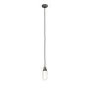 LED BRUME 3W 2700K pendant light IP44 bronze suspended, modern design with the light switched on.