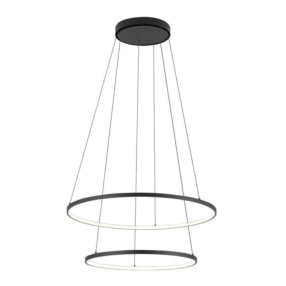 Lampada a ciondolo a LED Circolo Ø 60 cm 3000k nero