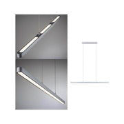 LED Pendelleuchte Lento 100cm in modernem Design mit höhenverstellbarem Chromfinish und gleichmäßiger Lichtabgaben.