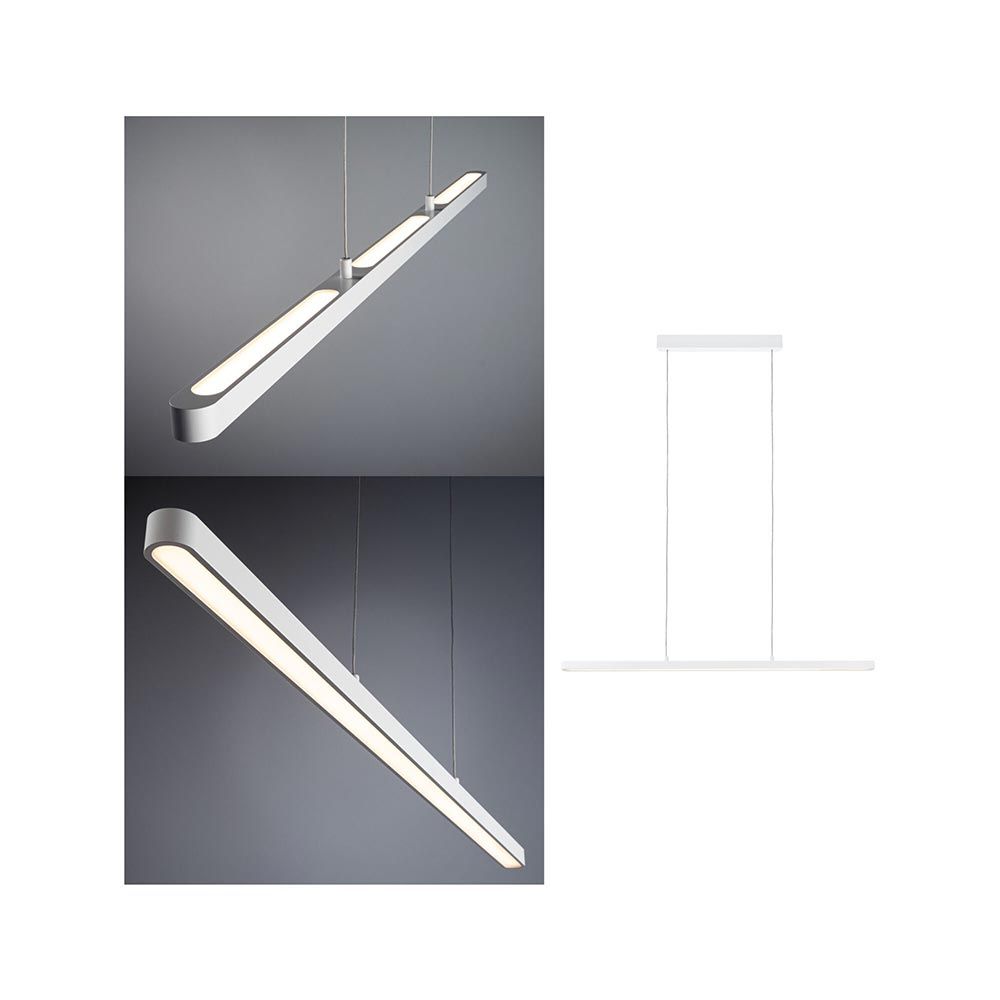LED Pendelleuchte Lento in Chrom-Matt, dimmbar und höhenverstellbar, modernes Design mit gleichmäßigem Licht.