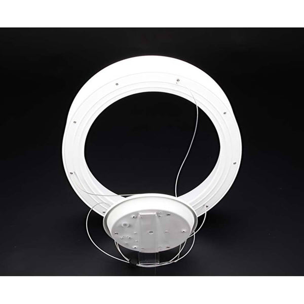 LED Pendel Loop 45cm ring 1100lm dæmpbar varm hvid - minimalistisk design med opal cover og reb ophæng.
