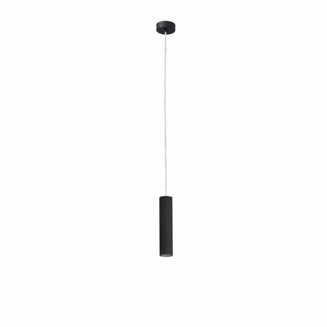 LED Pendelleuchte ORA 4W 3000K Schwarz in schlichtem Design mit schwarzem Zylinder und hellem Kabel.