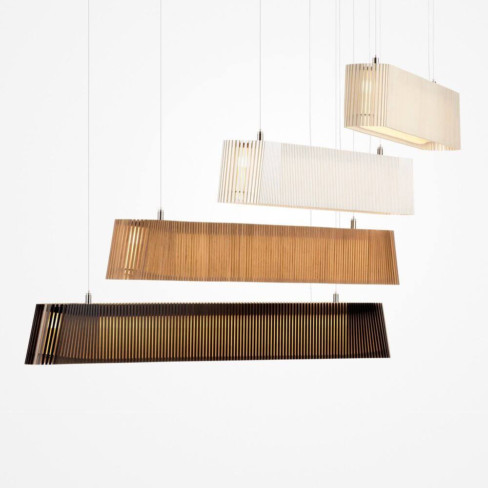 Lâmpada pendente LED Owalo 7000 feita de madeira 100cm