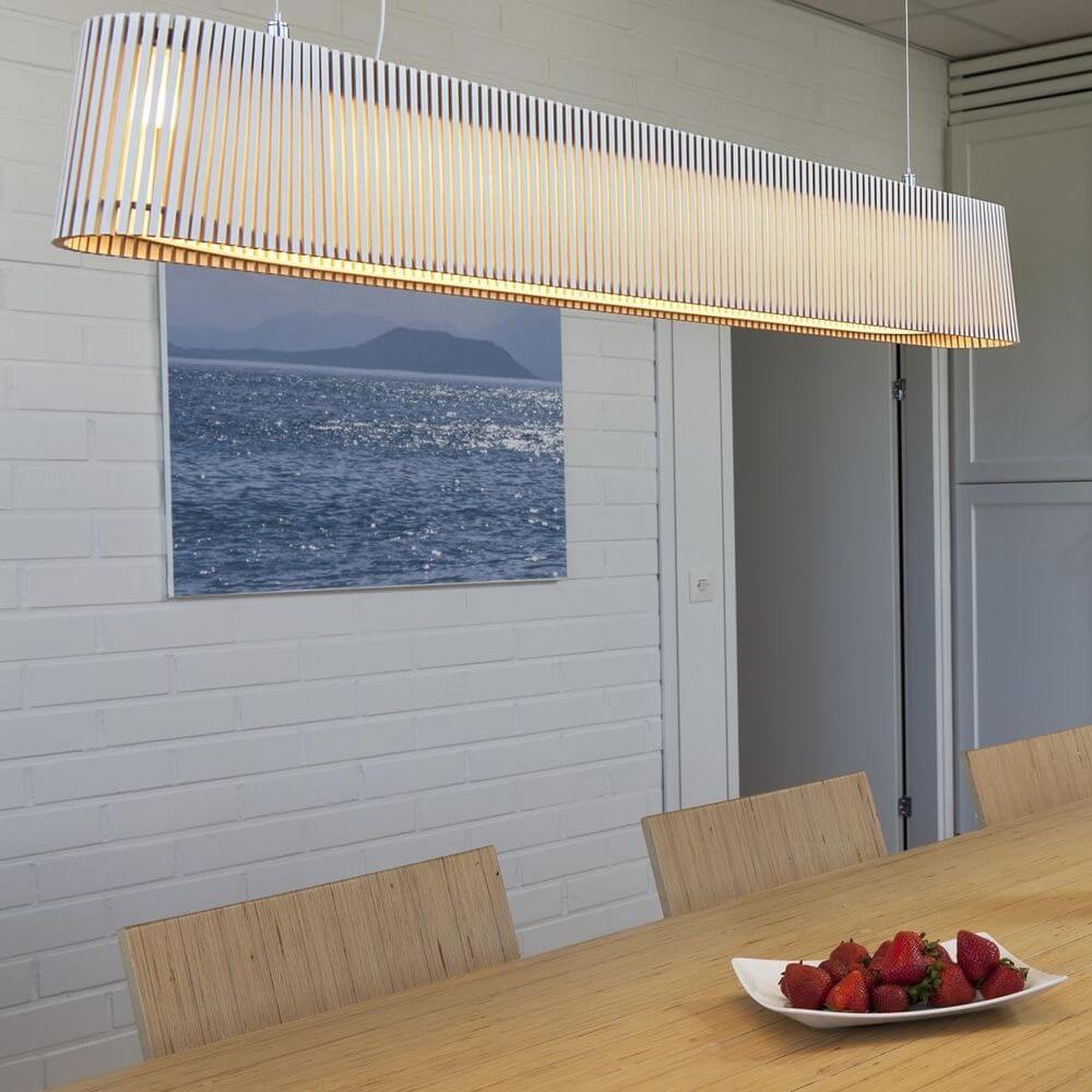 Lâmpada pendente LED Owalo 7000 feita de madeira 100cm