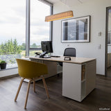 Lampe à pentence LED Owalo 7000 en bois 100 cm
