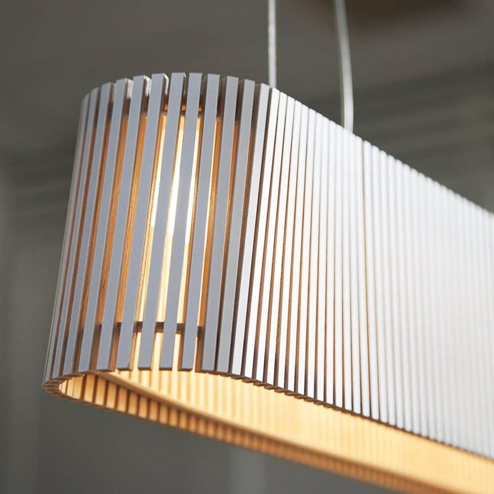 Lâmpada pendente LED Owalo 7000 feita de madeira 100cm