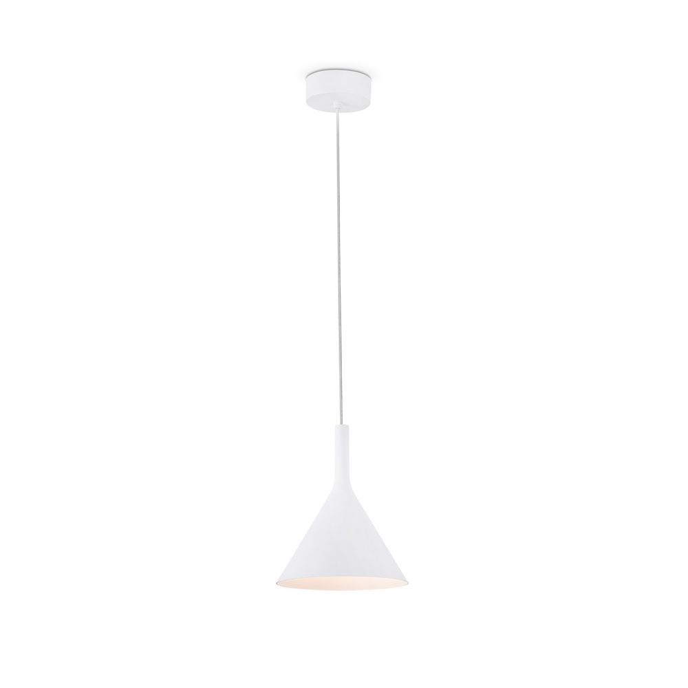 LED Pendelleuchte PAM-P 11W 3000K Weiß, weiße hängende Lampe in modernem Design.