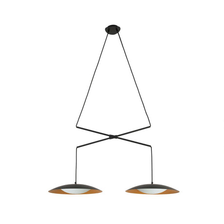 LED Pendelleuchte SLIM DOUBLE Schwarz, Goldfarben mit modernem Design und elegantem Look.