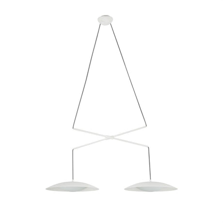 LED Pendelleuchte SLIM DOUBLE Weiß mit modernem Design und zwei Schirmelementen, ideal für stilvolle Beleuchtung.