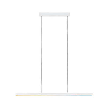 LED Pendelleuchte Smart Home Bluetooth Lento Weiß in modernem Design, höhenverstellbar und mit gestaffeltem Licht.