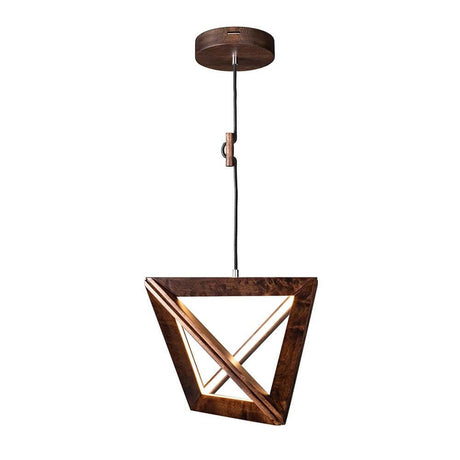 LED Trigonon pendant light 2500lm Walnut in a modern design with a wood look and warm white light.