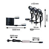 LED -plug & Shine Spot Sting Basisset DIMMBAR IP67 24V 3000K 3X6W