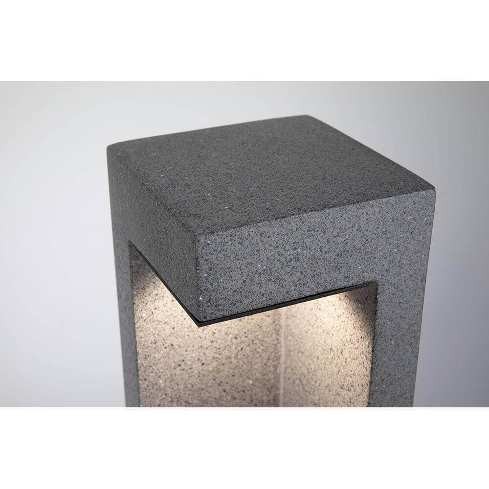 LED bollard lamp concrea black sandstone concrete IP65