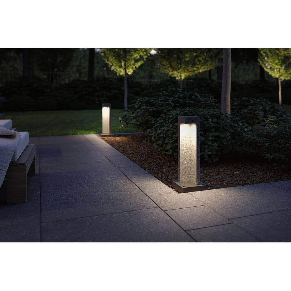 LED bollard lamp concrea black sandstone concrete IP65