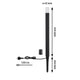 LED Weg- & Pollerleuchte Flarea 60cm Schwarz IP65 mit Dimensionen und Anschlussdetails.