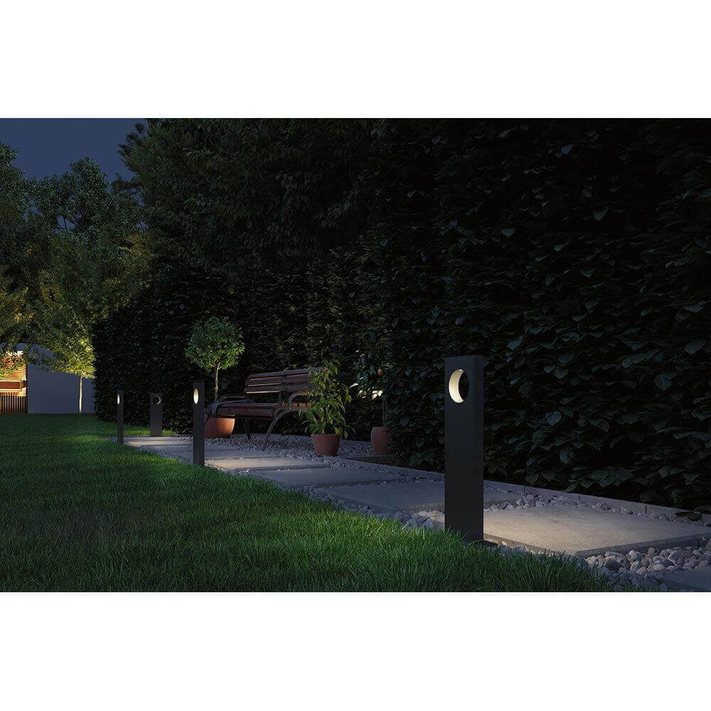 LED Pollerleuchte Ivo Grau Metall IP65