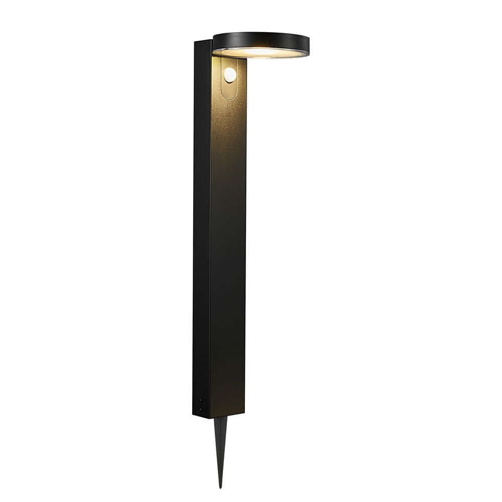 LED Pollerleuchte Rica Round Solar IP44 in modernem Design, solarbetrieben, mit Bewegungssensor.