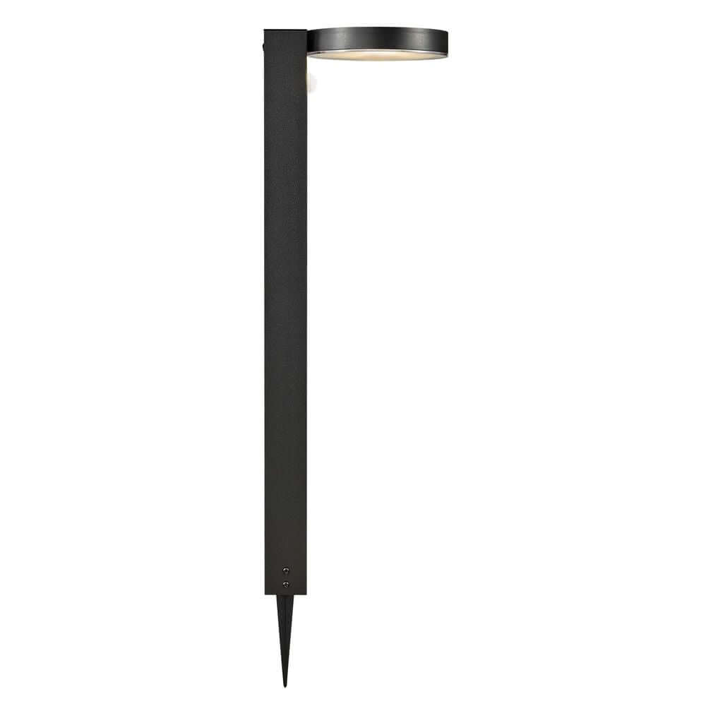 LED Pollerleuchte Rica Round Solar IP44 mit modernem Design und Bewegungssensor.