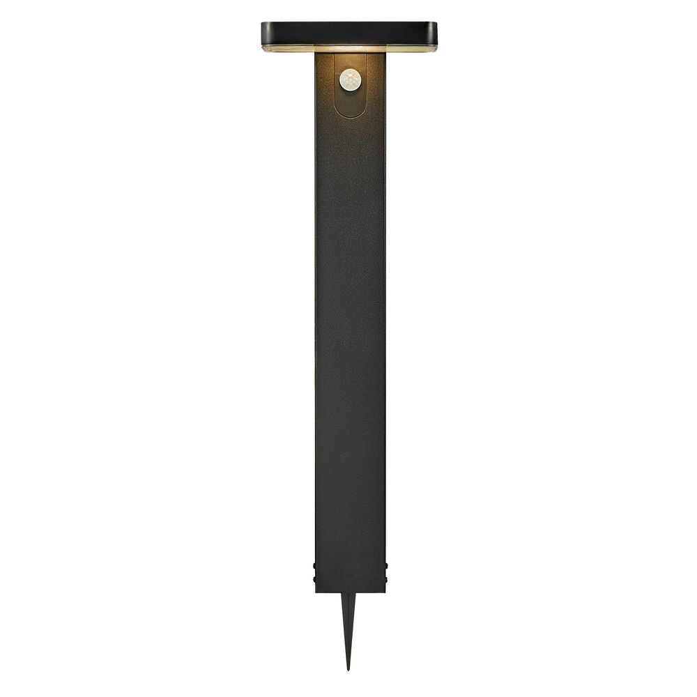 LED Pollerleuchte Rica Square Solar in modernem Design mit Bewegungssensor und solarbetriebenem Licht