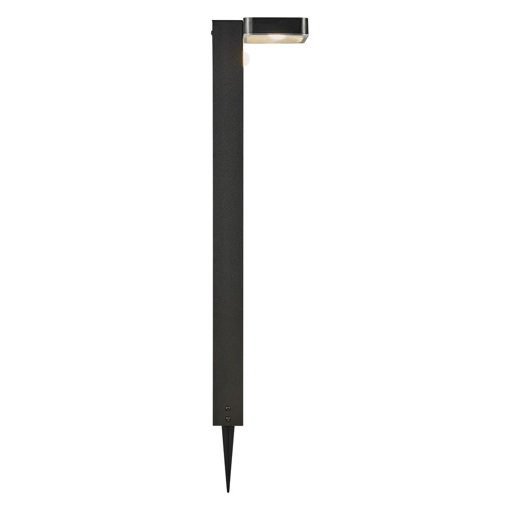 LED Pollerleuchte Rica Square Solar mit modernem Design und Bewegungssensor für Gartenbeleuchtung.