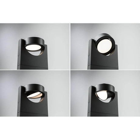 LED Pollerleuchte Swivea Anthrazit mit schwenkbarem Kopf, verschiedene Lichtpositionen, modernes Design, optimales Weglicht.