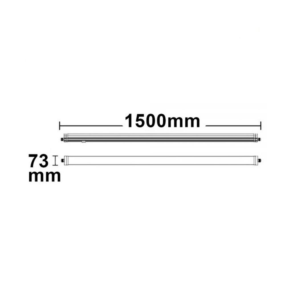 LED Profi Linienleuchte 150cm Notlichtfunktion 5100lm IP66 Neutralweiß